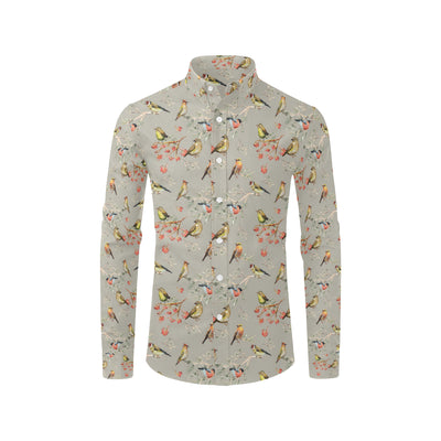 Birds Pattern Print Design 03 Men's Long Sleeve Shirt