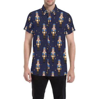 Nutcracker Pattern Print Design A04 Men's Short Sleeve Button Up Shirt