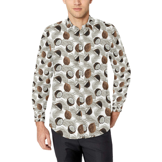 Coconut Pattern Print Design CN03 Men's Long Sleeve Shirt