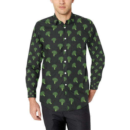 Broccoli Pattern Print Design 04 Men's Long Sleeve Shirt
