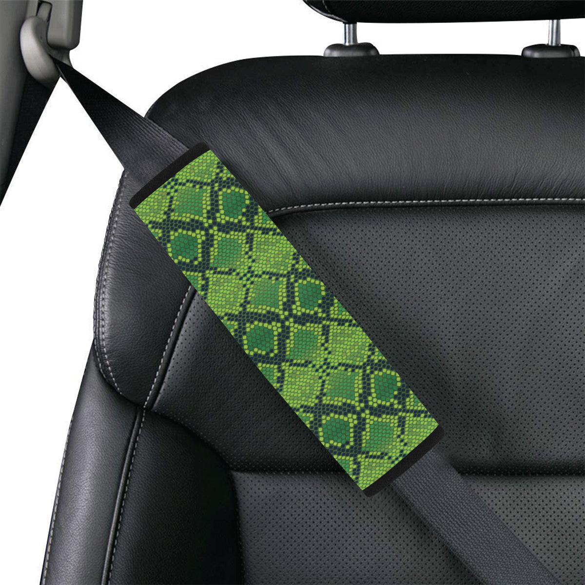 Python Green Pattern Print Design A01 Car Seat Belt Cover