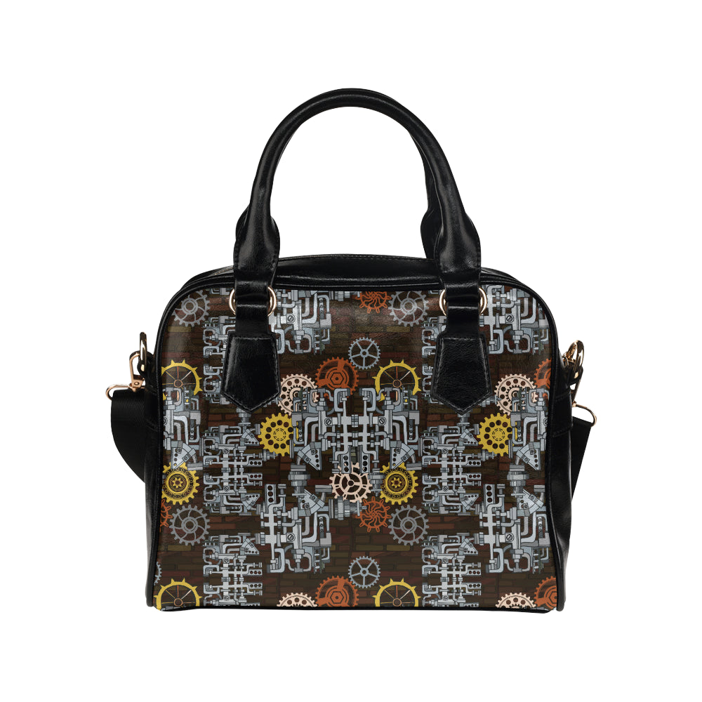 Mechanic Pattern Print Design 04 Shoulder Handbag