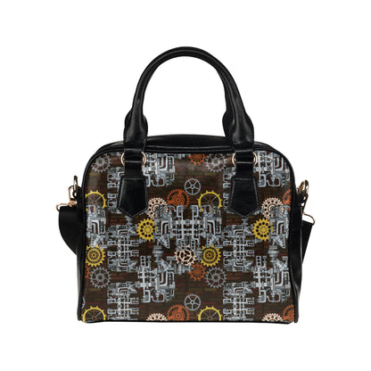 Mechanic Pattern Print Design 04 Shoulder Handbag