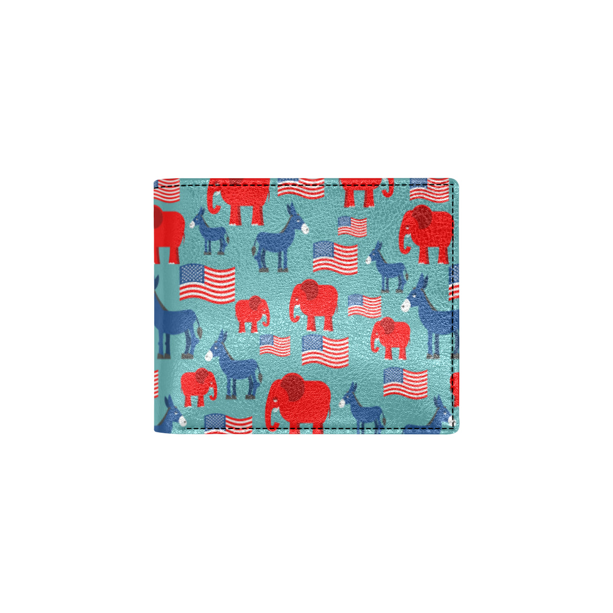 Donkey Red Elephant Pattern Print Design 03 Men's ID Card Wallet