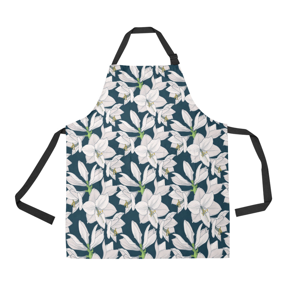 Amaryllis Pattern Print Design AL02 Apron with Pocket
