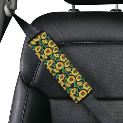 Sunflower Realistic Print Pattern Car Seat Belt Cover