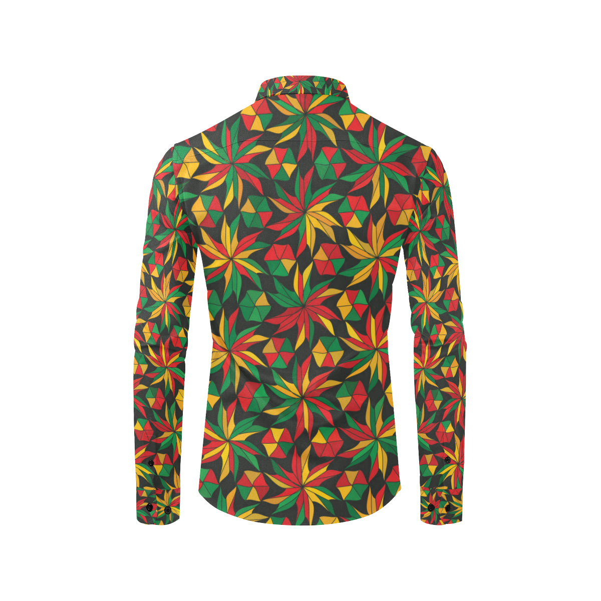 Rastafarian Pattern Print Design A03 Men's Long Sleeve Shirt
