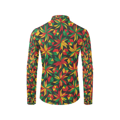Rastafarian Pattern Print Design A03 Men's Long Sleeve Shirt