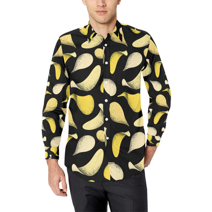 Potato Pattern Print Design A02 Men's Long Sleeve Shirt