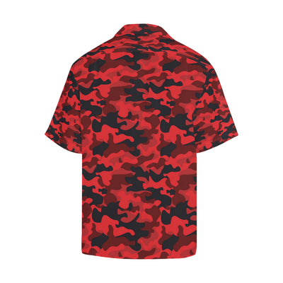 Camo Red Pattern Print Design 03 Men's Hawaiian Shirt