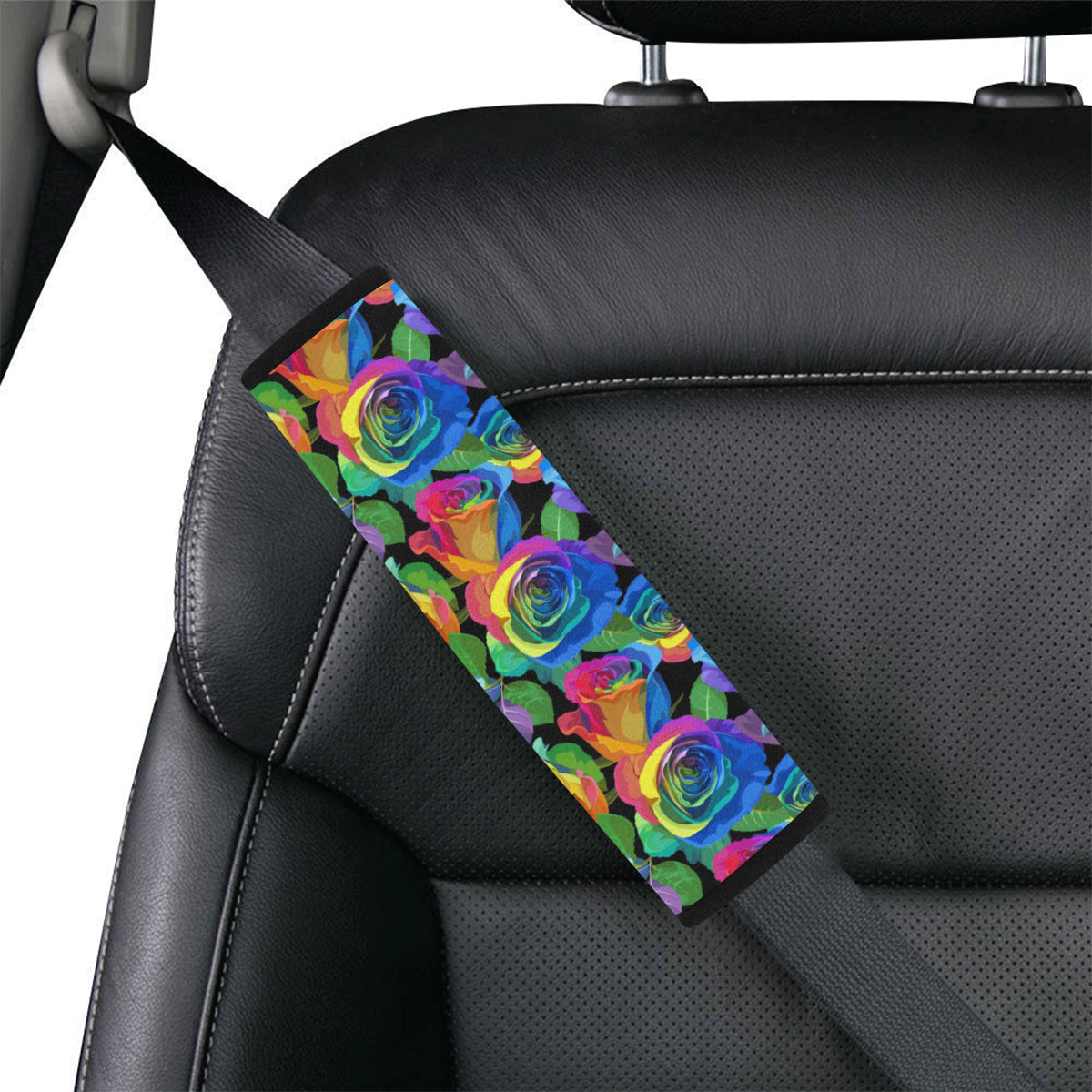 Rose Pattern Print Design RO02 Car Seat Belt Cover