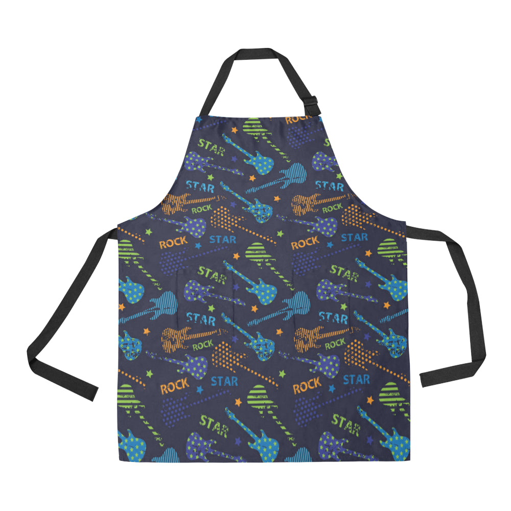 Rock and Roll Pattern Print Design A04 Apron with Pocket