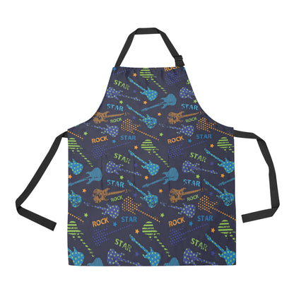 Rock and Roll Pattern Print Design A04 Apron with Pocket