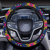 Indian Navajo Color Themed Design Print Steering Wheel Cover with Elastic Edge