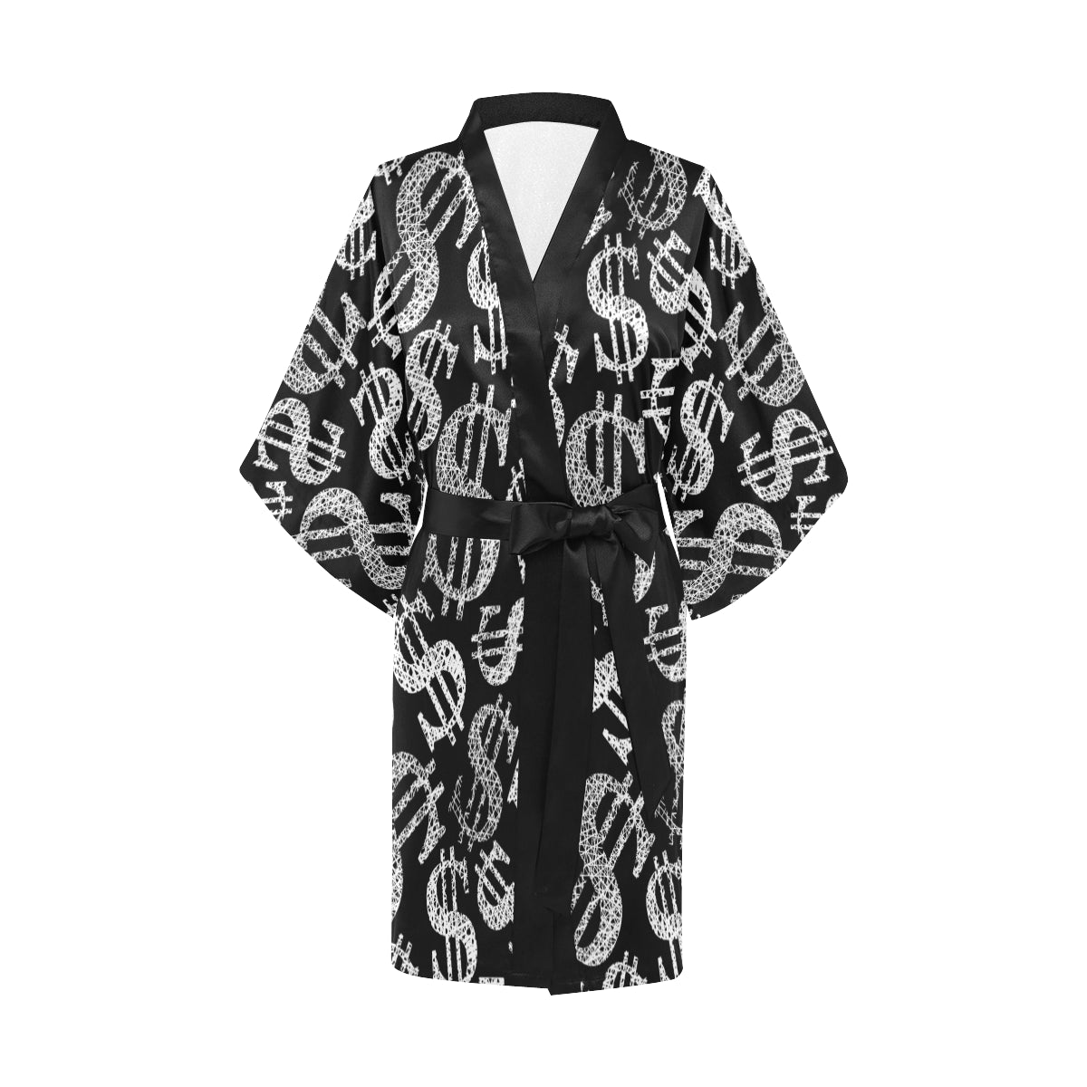Money Pattern Print Design 02 Women's Short Kimono