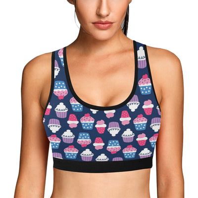 Cupcake Pattern Print Design CP04 Sports Bra