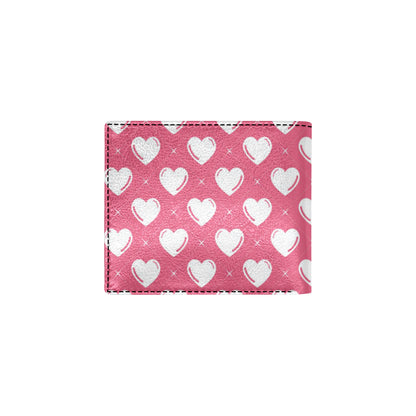 Heart Pattern Print Design HE07 Men's ID Card Wallet