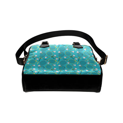 Badminton Pattern Print Design 06 Shoulder Handbag