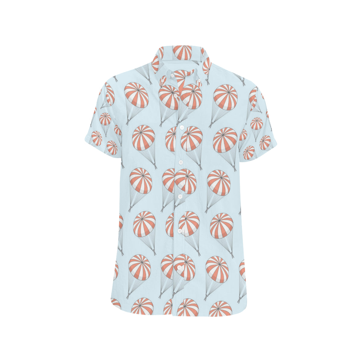 Skydiving Pattern Print Design 01 Men's Short Sleeve Button Up Shirt
