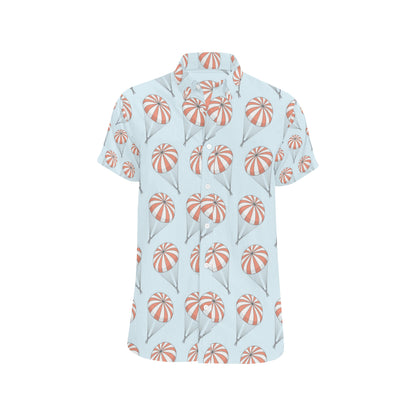 Skydiving Pattern Print Design 01 Men's Short Sleeve Button Up Shirt
