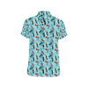 Surfboard Themed Pattern Men's Short Sleeve Button Up Shirt