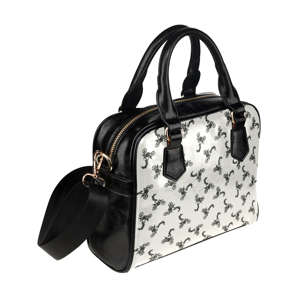 Motocross Pattern Print Design 03 Shoulder Handbag
