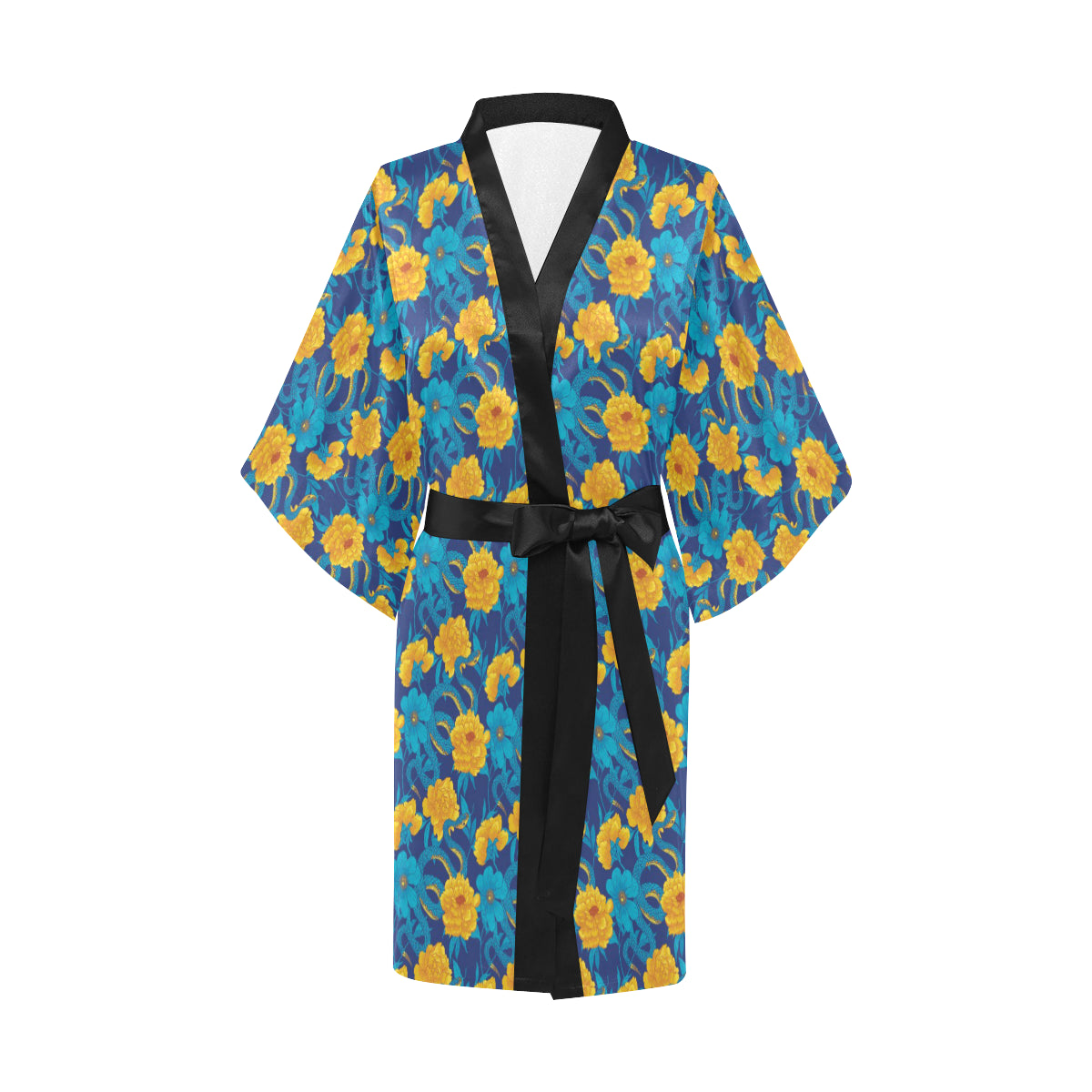 Boa Pattern Print Design 01 Women's Short Kimono