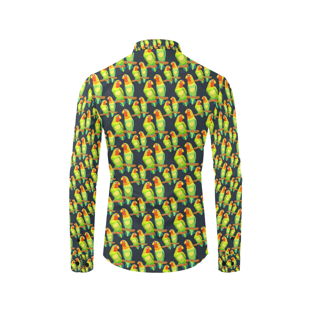 Lovebird Pattern Print Design 01 Men's Long Sleeve Shirt