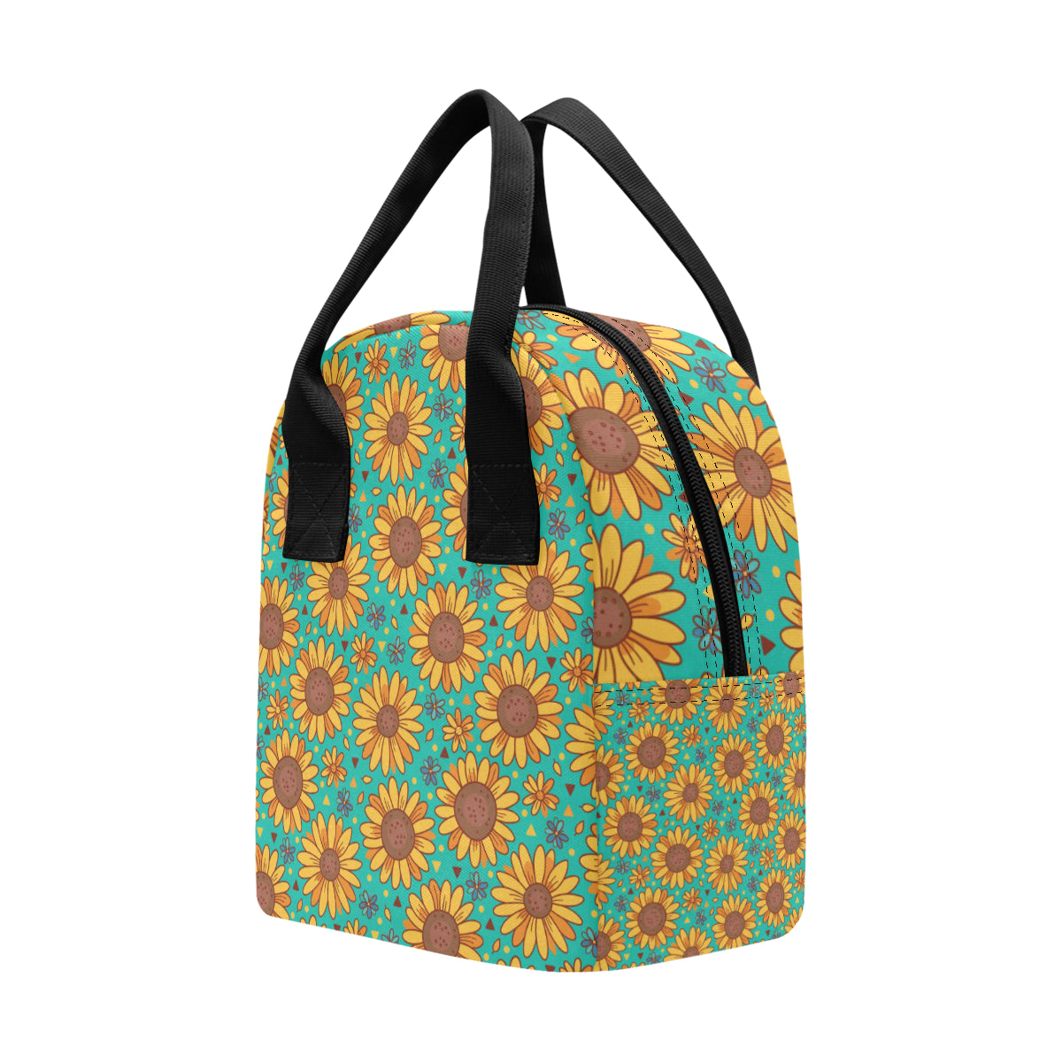 Sunflower Pattern Print Design SF013 Insulated Lunch Bag