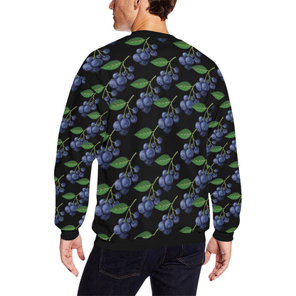 Blueberry Pattern Print Design BB01 Men Long Sleeve Sweatshirt