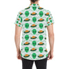 Alien UFO Pattern Print Design 04 Men's Short Sleeve Button Up Shirt