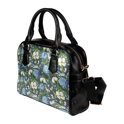 Hydrangea Pattern Print Design 02 Shoulder Handbag