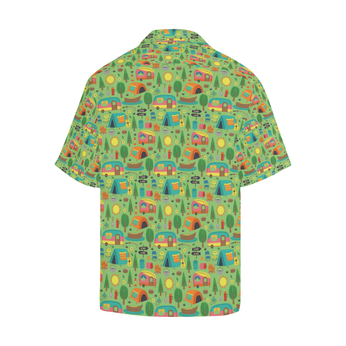 Camping Camper Pattern Print Design 04 Men's Hawaiian Shirt
