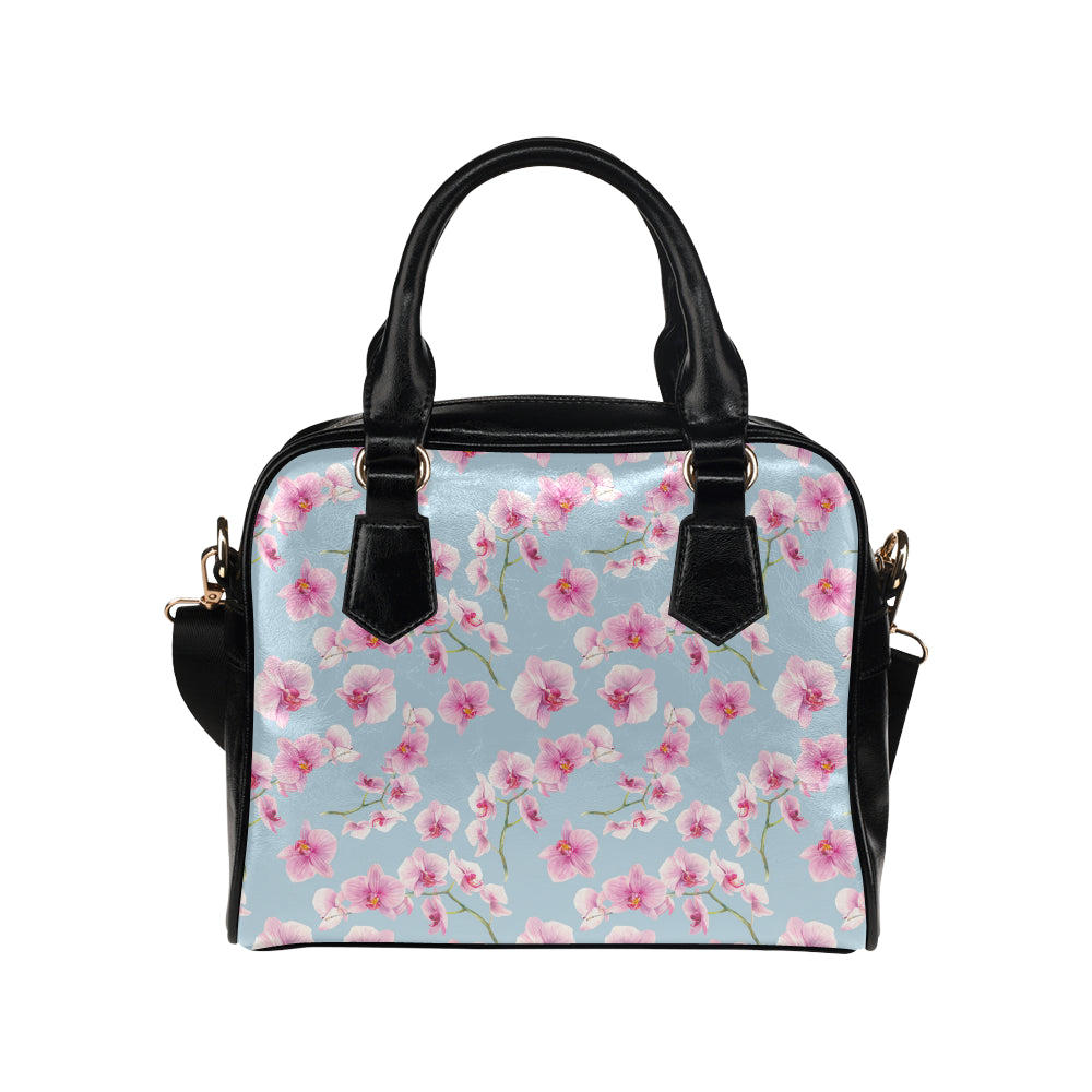 Orchid Pattern Print Design A01 Shoulder Handbag