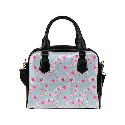 Orchid Pattern Print Design A01 Shoulder Handbag