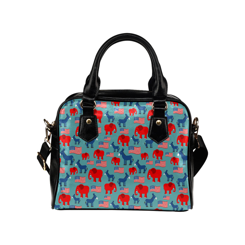 Donkey Red Elephant Pattern Print Design 03 Shoulder Handbag