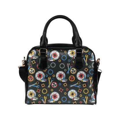 Mechanic Pattern Print Design 01 Shoulder Handbag