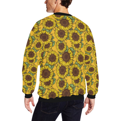 Sunflower Pattern Print Design SF04 Men Long Sleeve Sweatshirt