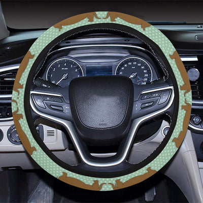 Dachshund Pattern Print Design 02 Steering Wheel Cover with Elastic Edge