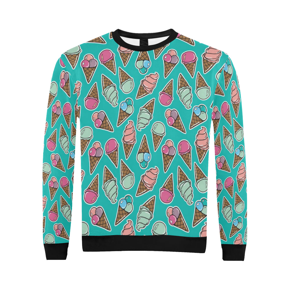 Ice Cream Pattern Print Design IC01 Men Long Sleeve Sweatshirt