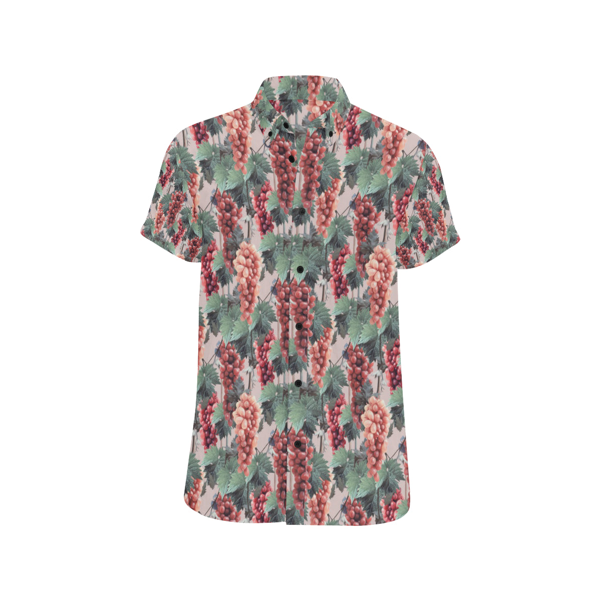 Grape Pattern Print Design GP01 Men's Short Sleeve Button Up Shirt