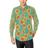 Sunflower Pattern Print Design SF013 Men's Long Sleeve Shirt