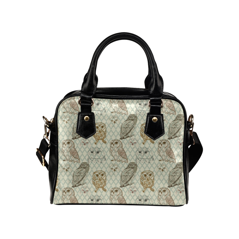 Owl Pattern Print Design A03 Shoulder Handbag