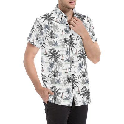 Pacific island Pattern Print Design A04 Men's Short Sleeve Button Up Shirt
