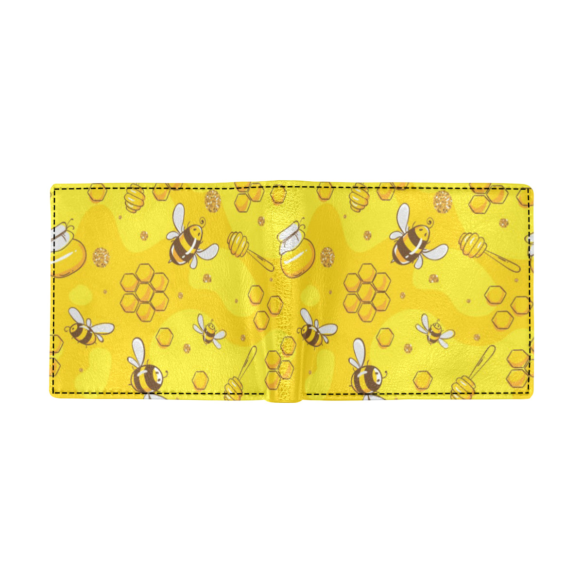 Bee Pattern Print Design BEE01 Men's ID Card Wallet