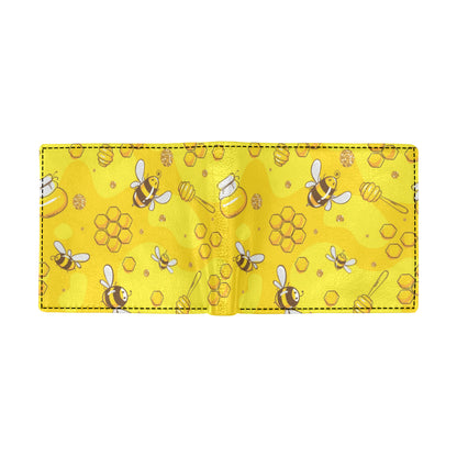 Bee Pattern Print Design BEE01 Men's ID Card Wallet