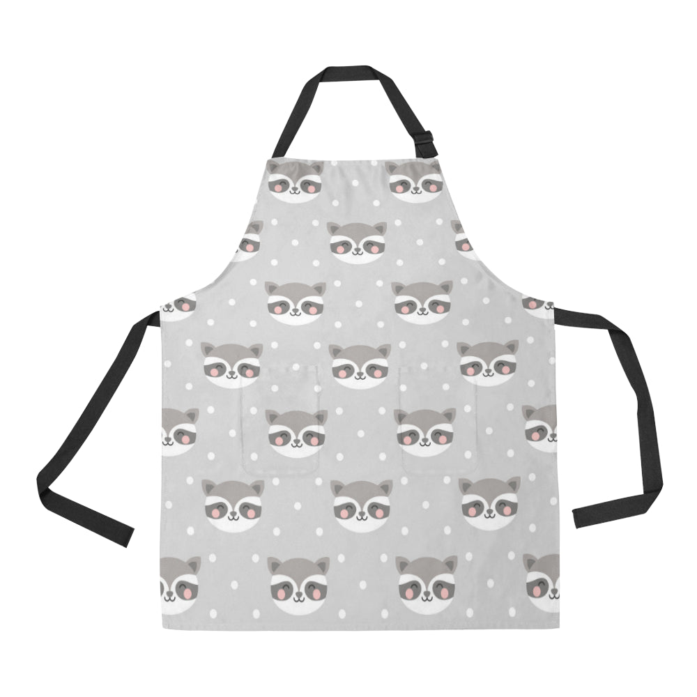 Raccoon Pattern Print Design A04 Apron with Pocket