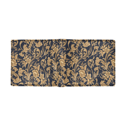 Baroque Golden Pattern Print Design 03 Men's ID Card Wallet