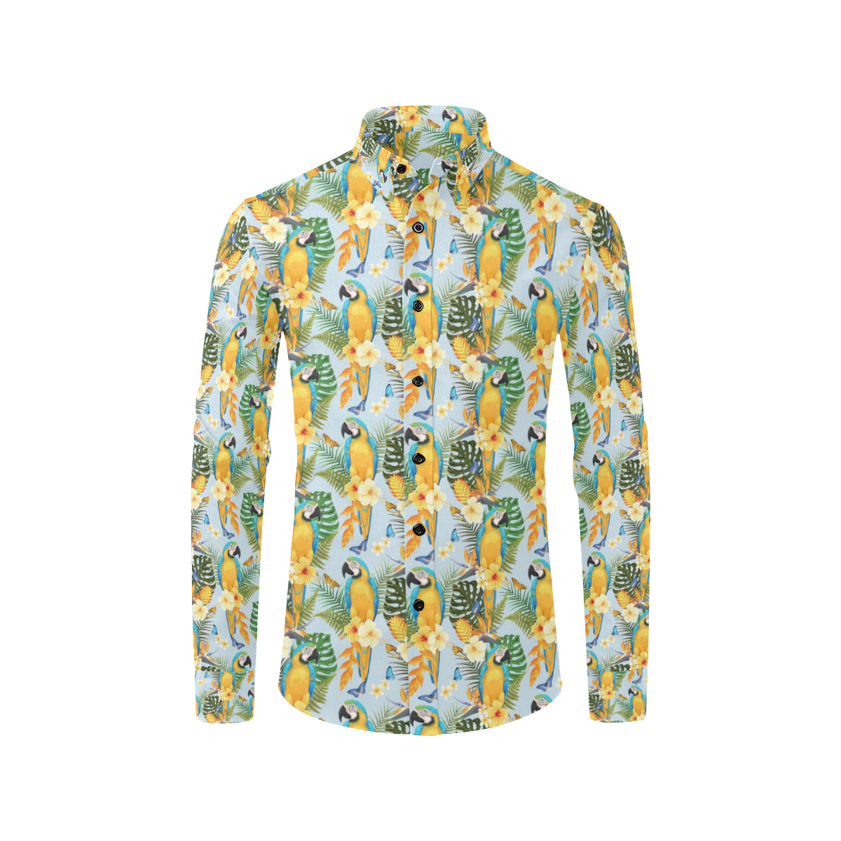 Parrot Pattern Print Design A04 Men's Long Sleeve Shirt