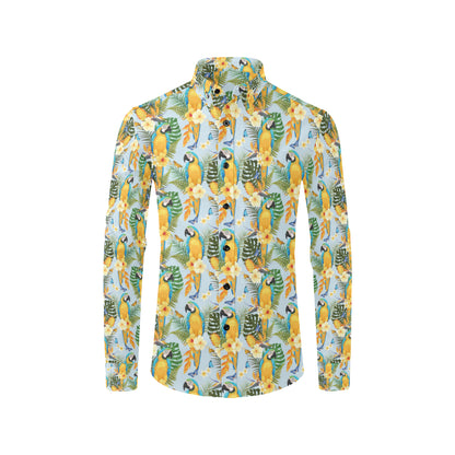 Parrot Pattern Print Design A04 Men's Long Sleeve Shirt